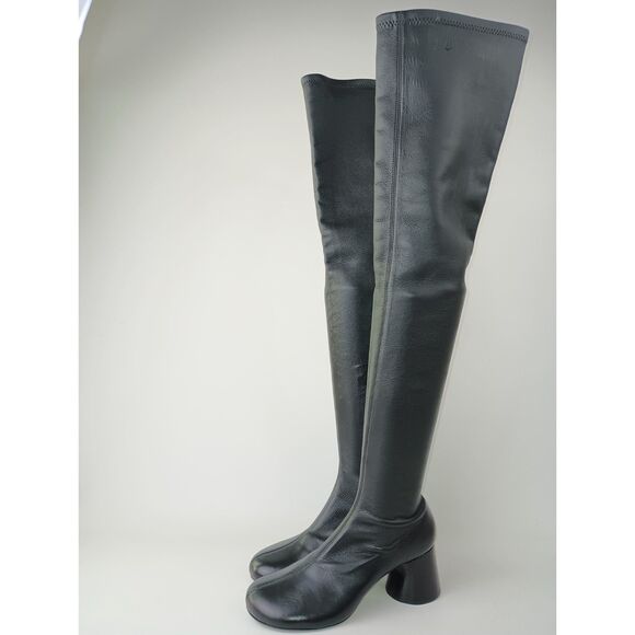 Khaite Women's Black Admiral Lambskin Leather Over the Knee Boots Size 37 - Picture 3 of 11